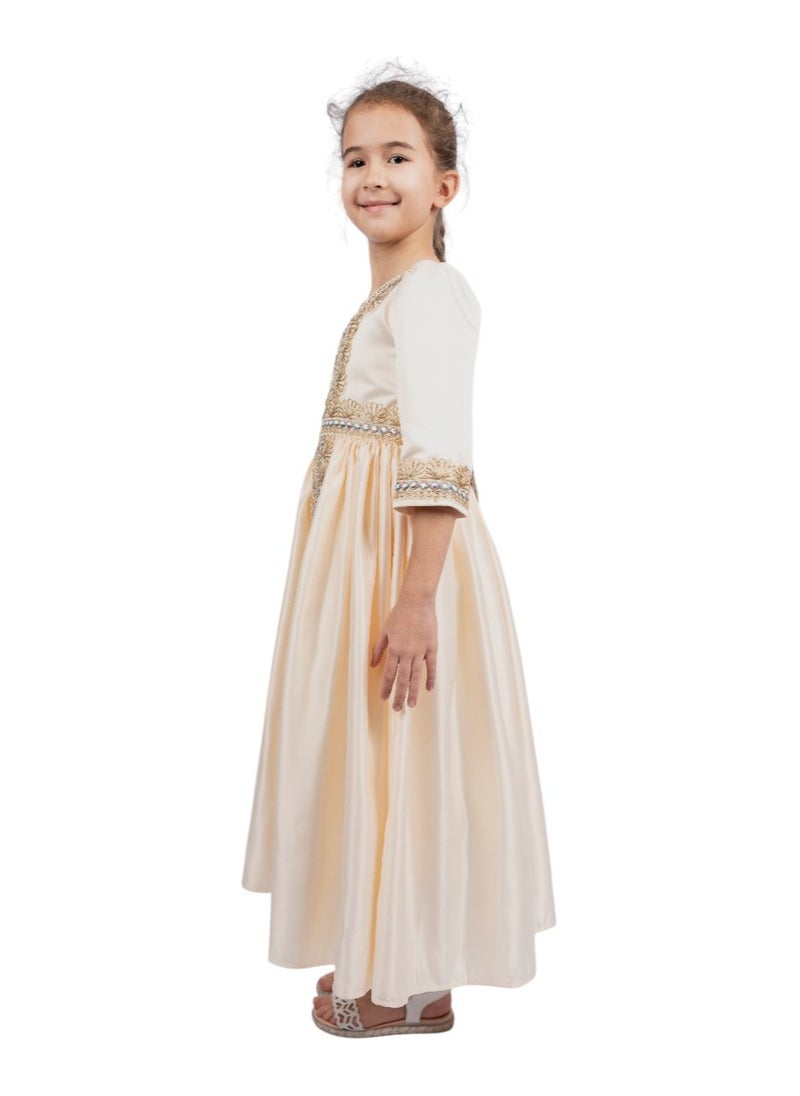 D' Daniela - Golden Bloom Jalabiya - Cream