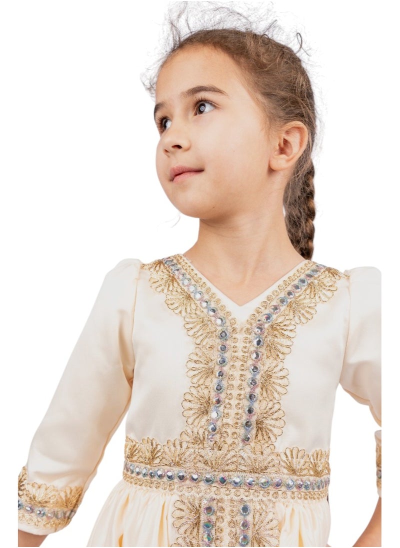 D' Daniela - Golden Bloom Jalabiya - Cream