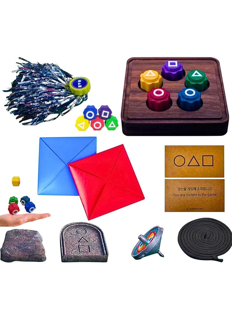 Korean Traditional Gonggi Game Set -Jacks & 5 Stones, Portable Pocket-Sized Case, Classic Korean Folk Game for Family, Travel, and Party Fun, Perfect for Kids & Adults, Catching Stones Pebbles, Fun Traditional Play Game