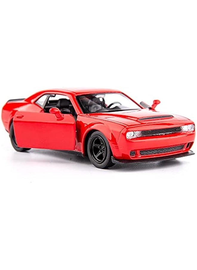 1/36 Scale Dodge Challenger Casting Car Model, Zinc Alloy Toy Car for Kids, Pull Back Vehicles Toy Car for Toddlers Kids Boys Girls Gift (Red)