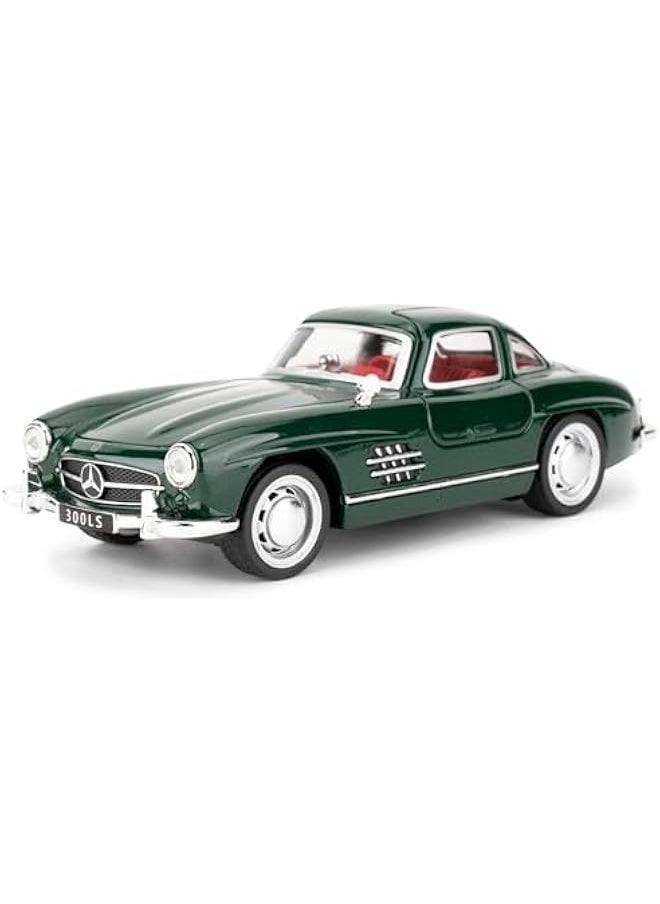 1955 Mercedes-Benz 300sl Vintage Car Model, 1/32 Toy Car with Sound and Light Function, Children's Toy Model Car with PullBack Function, Collector's Quality Model Car, Gift for Children (green)