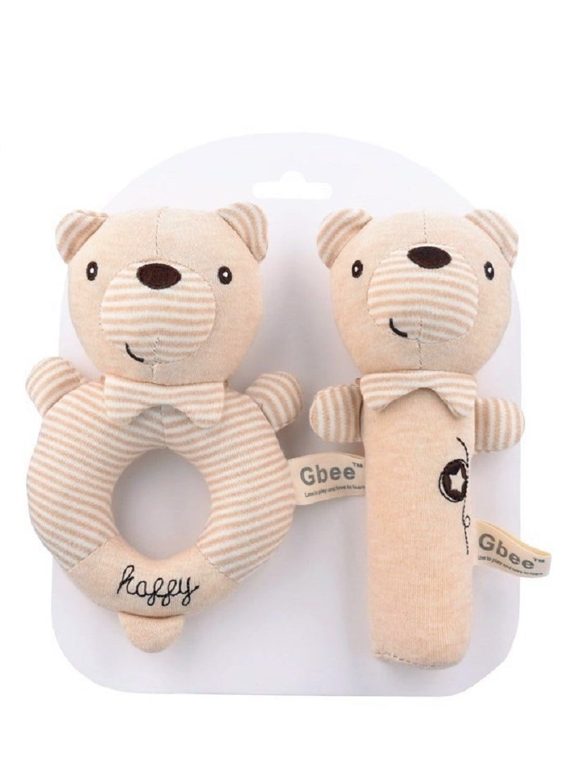 Top-Quality Material Organic Cotton Rattles Toy Set For Kids Hand Bell Infant Educational Mobiles Toys