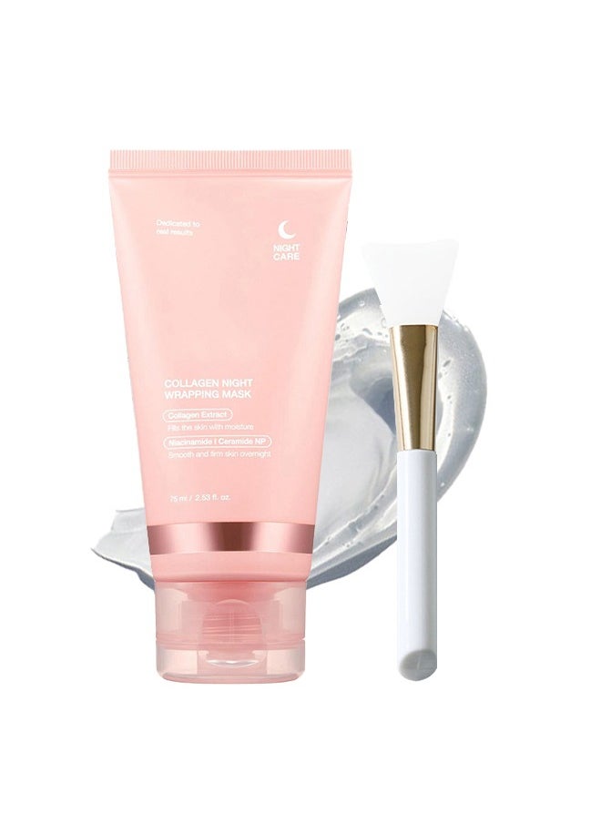 Collagen night Wrapping  Mask- Elasticity & Hydration Care, Reduces Sagging & Dullness - Hydrolyzed Collagen For Glowing Skin - Korean Skin Care,75ml