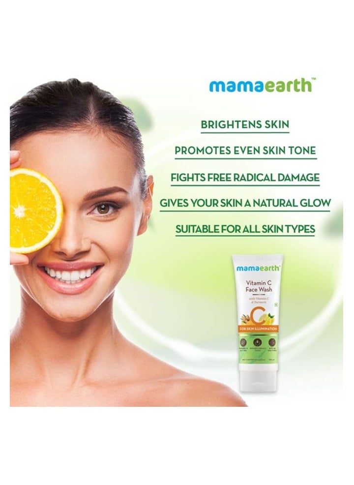 Mamaearth Vitamin C Glowing Skin Combo(Vitamin C - Face Wash 1ml + Toner 2ml)