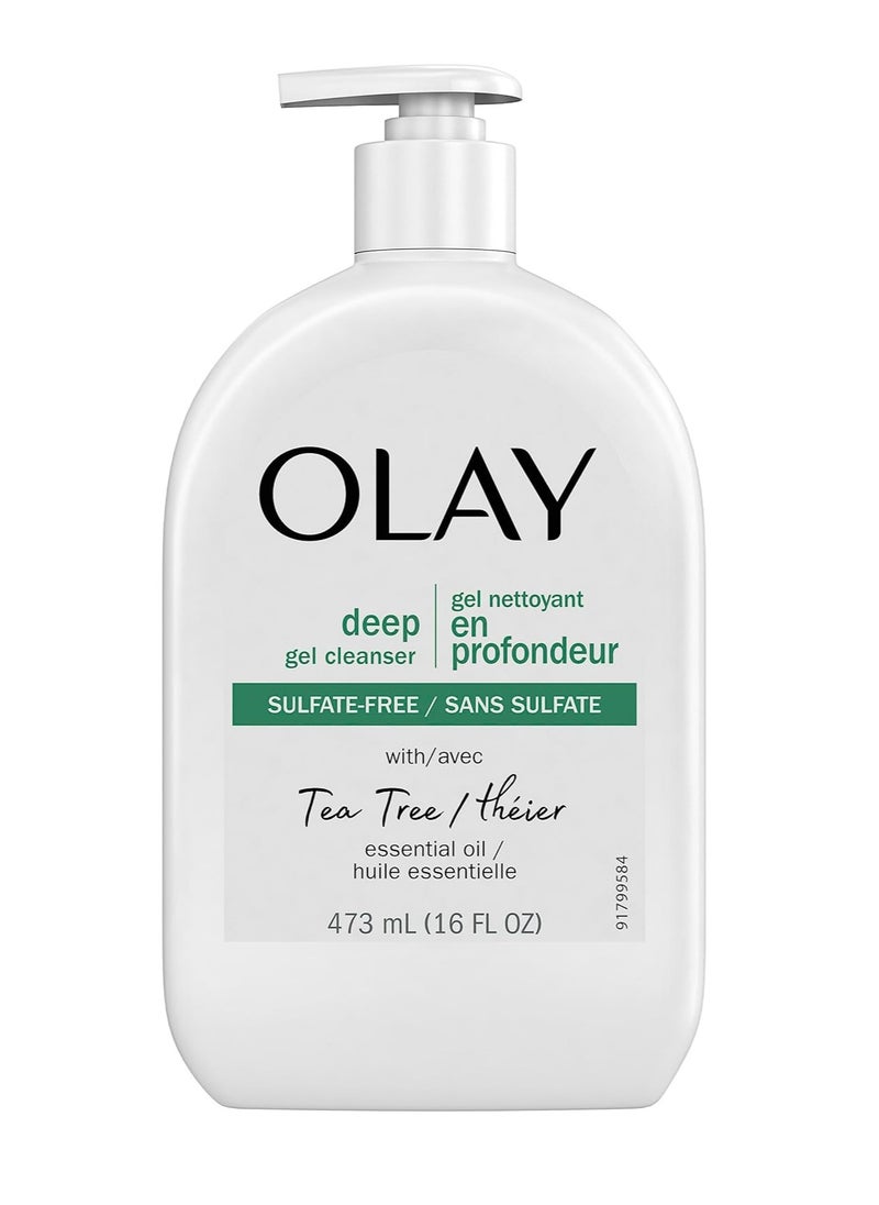 Olay Deep Gel Cleanser with Tea Tree Essential Oil, 16 Oz