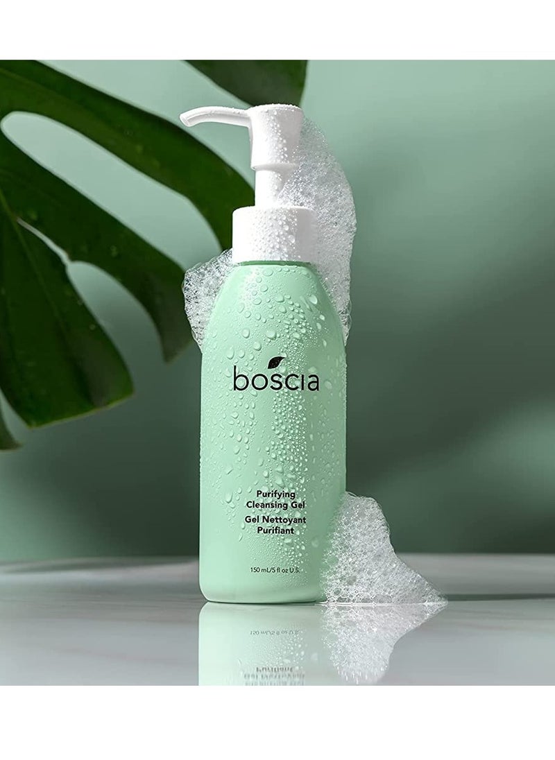 boscia Purifying Cleansing Gel - Vegan, Cruelty-Free, Natural and Clean Skincare | Daily Natural Purifying Deep Cleansing Gel Face Cleanser, 5 fl oz