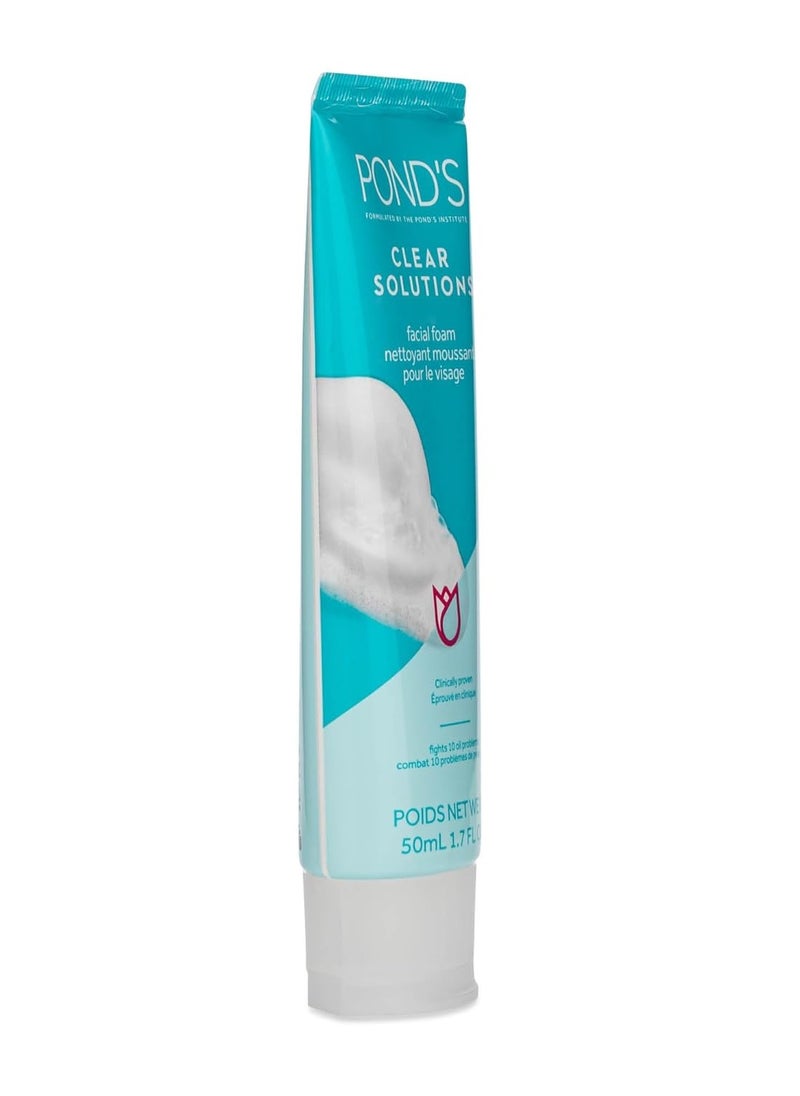 Pond's Clear Solution, Foaming Face Wash, Removes Excess Oil, Face Cleanser, 4-Pack of 1.07 Fl Oz Each