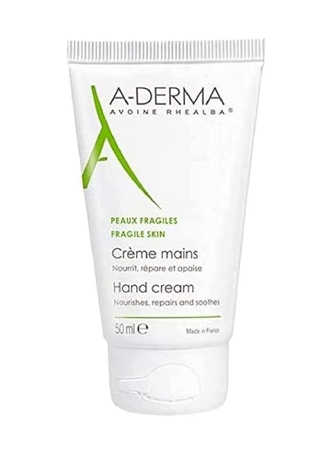 A-Derma Hand Cream, Nourishing And Soothing Cream For Fragile Skin 50ml