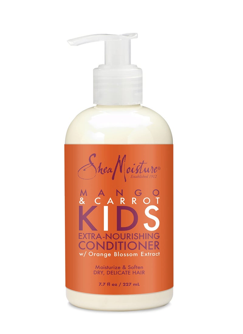 SheaMoisture Mango & Carrot Kids Conditioner 227ml – Extra-Nourishing, Softens & Moisturizes Dry, Delicate Hair with Orange Blossom Extract