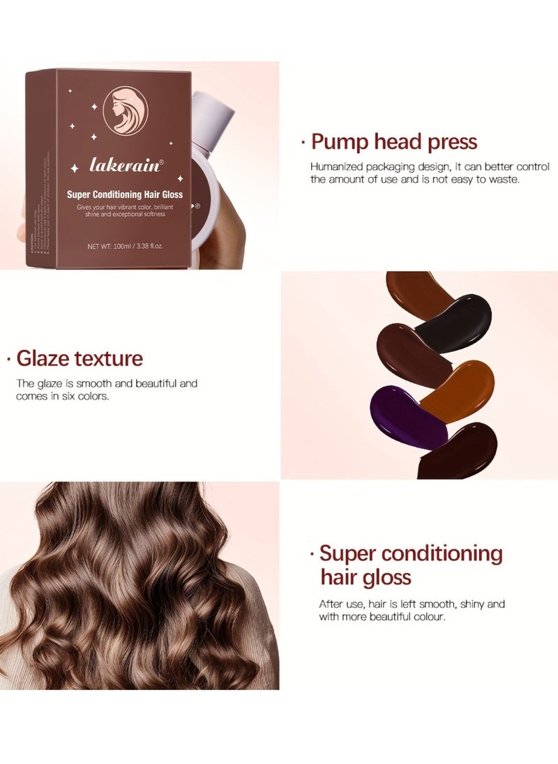 100ml Super Conditioning Hair Gloss Gives Hair Vibrant Color Shine Softness and Hydration Permanent Coloring Moisturize Smooth Hairs Easy Use Hair Color Hair Dye Copper Crush 04