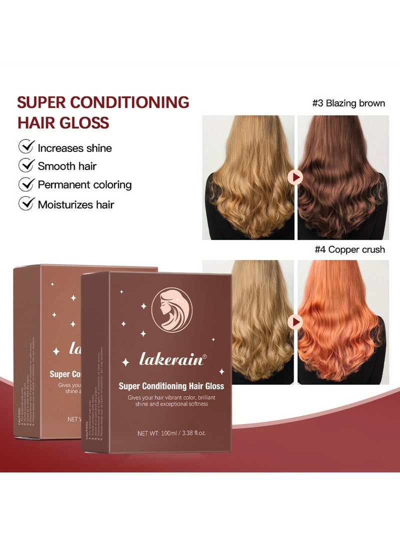 100ml Super Conditioning Hair Gloss Gives Hair Vibrant Color Shine Softness and Hydration Permanent Coloring Moisturize Smooth Hairs Easy Use Hair Color Hair Dye Copper Crush 04