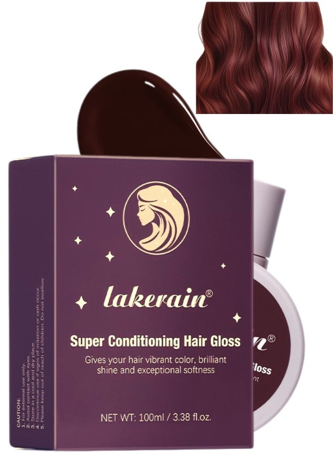 100ml Super Conditioning Hair Gloss Gives Hair Vibrant Color Shine Softness and Hydration Permanent Coloring Moisturize Smooth Hairs Easy Use Hair Color Hair Dye Rich Cherry 06