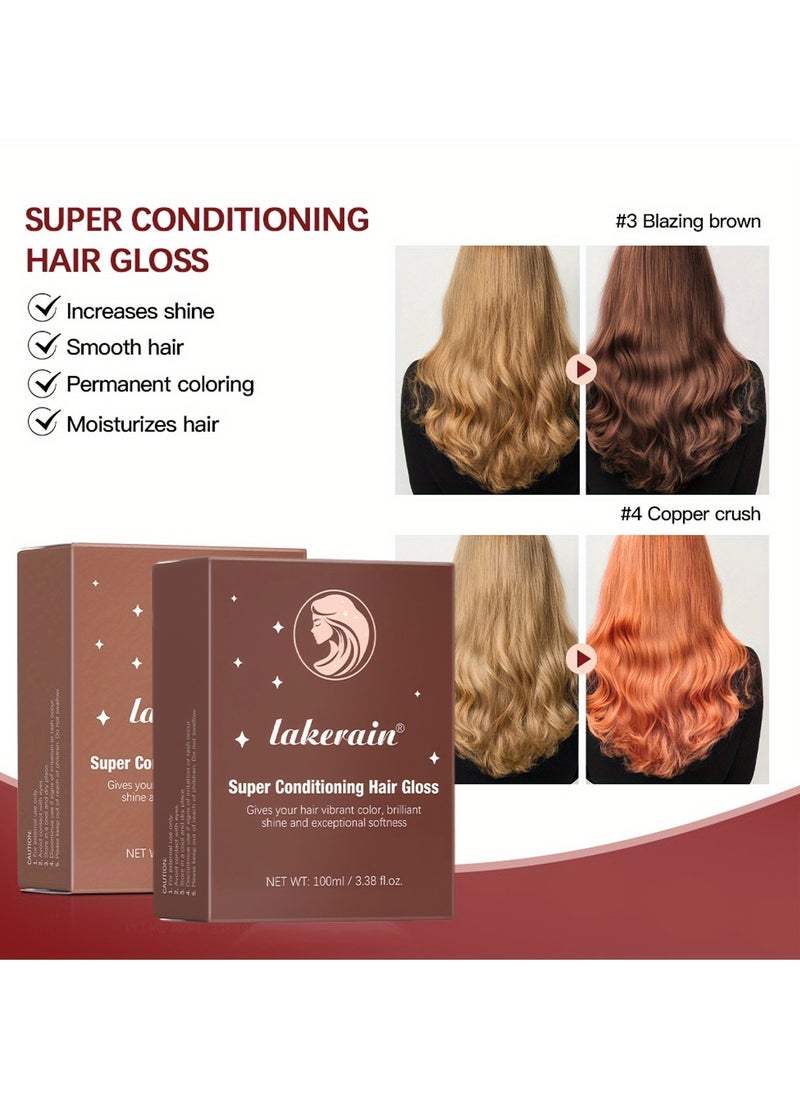 100ml Super Conditioning Hair Gloss Gives Hair Vibrant Color Shine Softness and Hydration Permanent Coloring Moisturize Smooth Hairs Easy Use Hair Color Hair Dye Gentle Charm 01