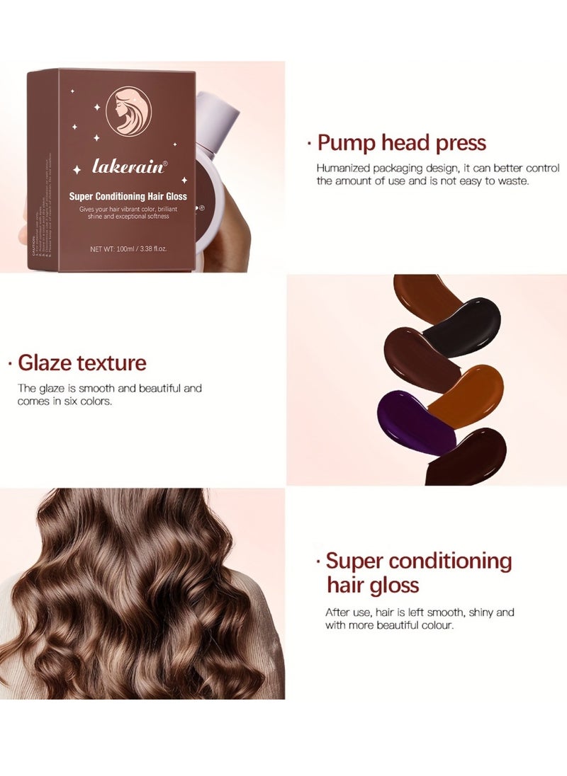 100ml Super Conditioning Hair Gloss Gives Hair Vibrant Color Shine Softness and Hydration Permanent Coloring Moisturize Smooth Hairs Easy Use Hair Color Hair Dye Gentle Charm 01