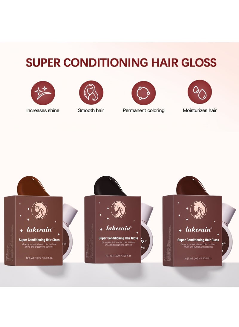 100ml Super Conditioning Hair Gloss Gives Hair Vibrant Color Shine Softness and Hydration Permanent Coloring Moisturize Smooth Hairs Easy Use Hair Color Hair Dye Gentle Charm 01