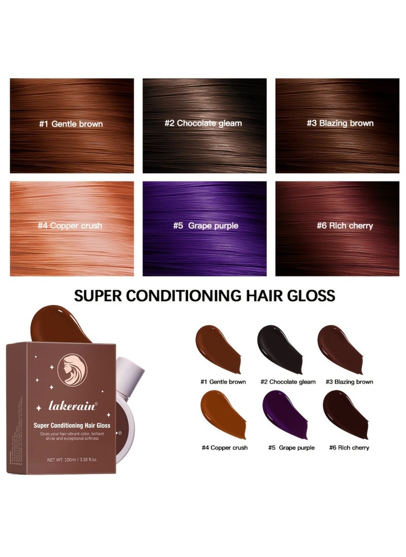 100ml Super Conditioning Hair Gloss Gives Hair Vibrant Color Shine Softness and Hydration Permanent Coloring Moisturize Smooth Hairs Easy Use Hair Color Hair Dye Gentle Charm 01