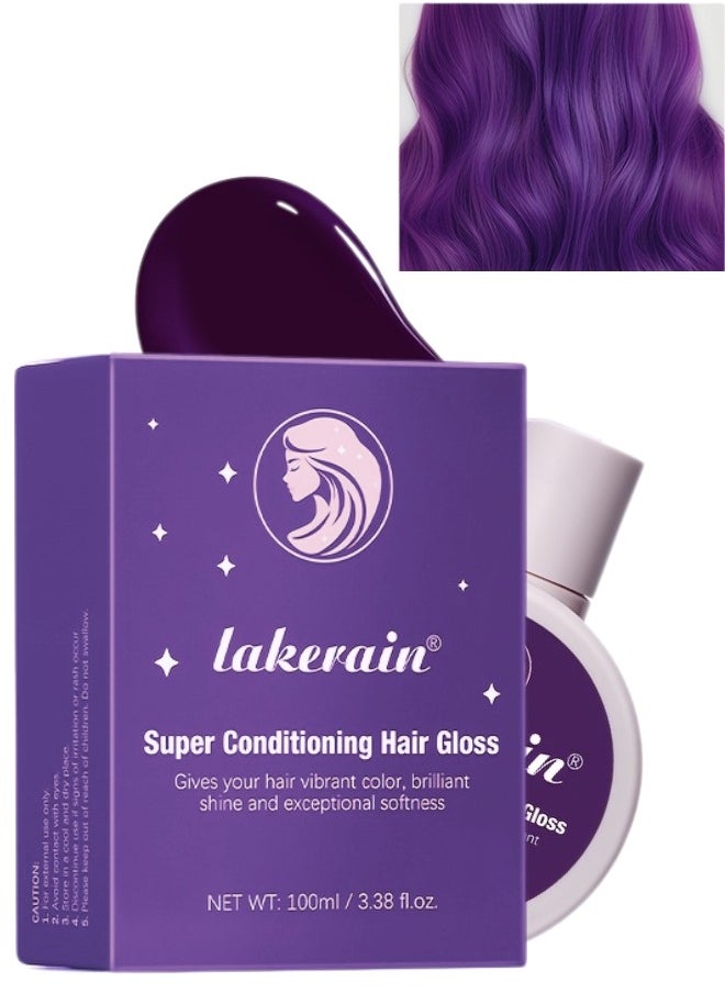 100ml Super Conditioning Hair Gloss Gives Hair Vibrant Color Shine Softness and Hydration Permanent Coloring Moisturize Smooth Hairs Easy Use Hair Color Hair Dye Grape Purple 05