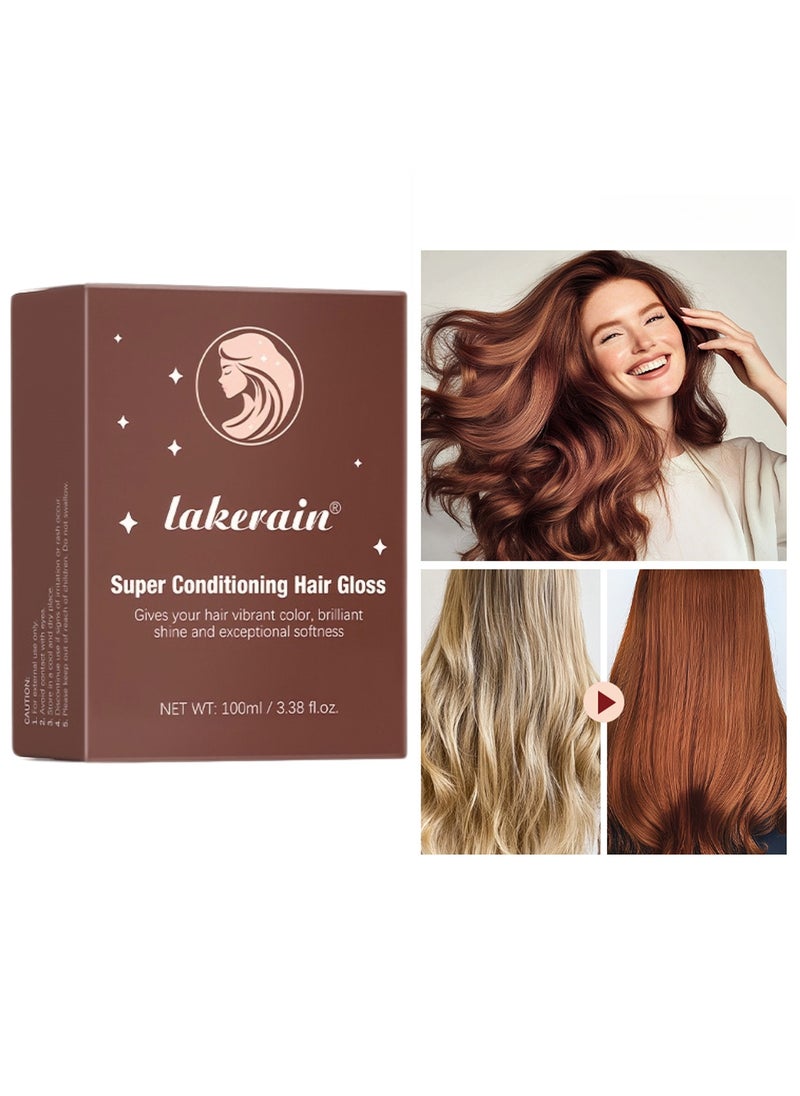 100ml Super Conditioning Hair Gloss Gives Hair Vibrant Color Shine Softness and Hydration Permanent Coloring Moisturize Smooth Hairs Easy Use Hair Color Hair Dye Chocolate Gleam 02