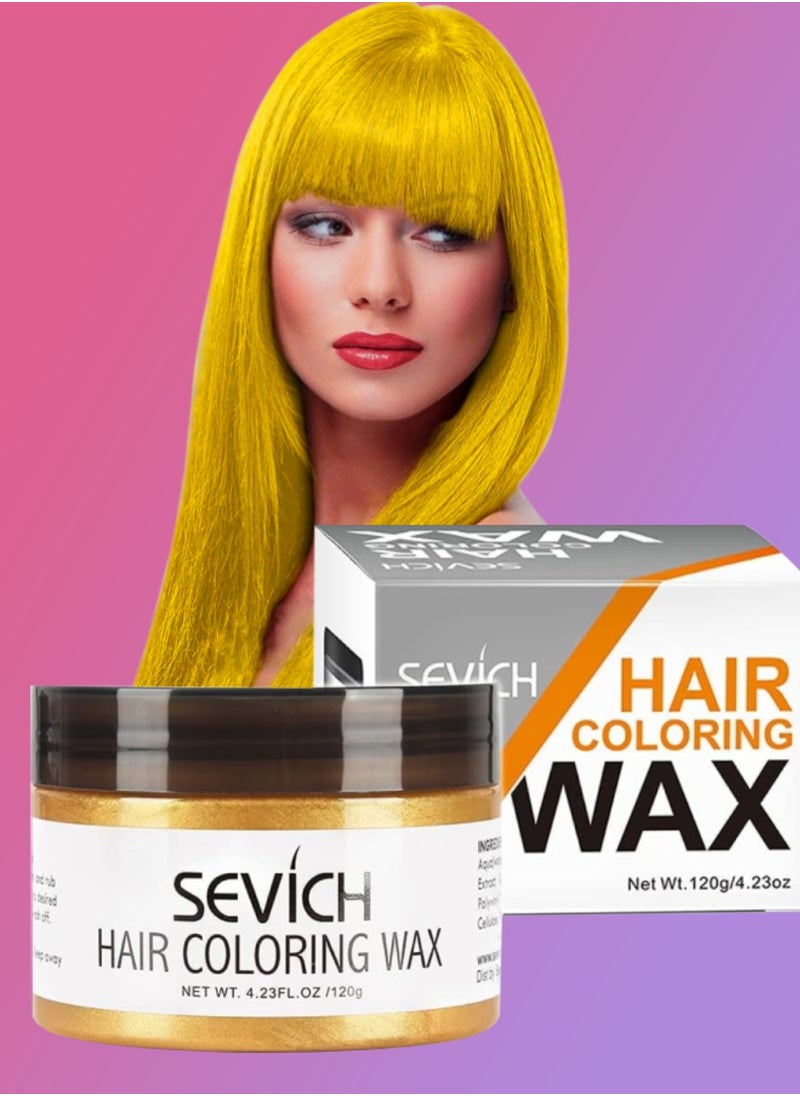 120g Hair Coloring Wax Hair Color Material for Temporary Hair Color Hair Dye Coloring Wax Washable Natural Instant Hair Color Cream Temporary Hair Dye Wax Hair Style Dye Mud Yellow