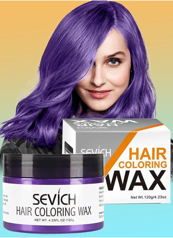 120g Hair Coloring Wax Hair Color Material for Temporary Hair Color Hair Dye Coloring Wax Washable Natural Instant Hair Color Cream Temporary Hair Dye Wax Hair Style Dye Mud Purple