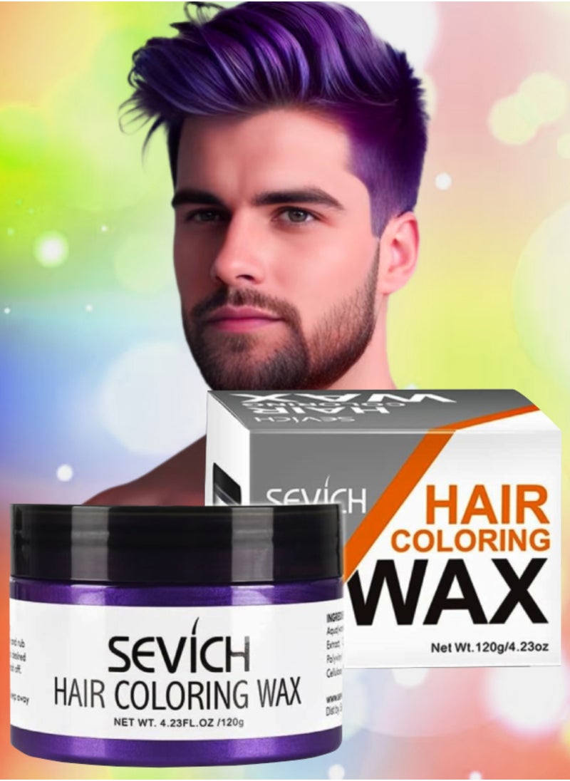 120g Hair Coloring Wax Hair Style Dye Hair Color Material for Temporary Hair Color Hair Dye Coloring Wax Washable Natural Instant Hair Color Cream Temporary Hair Dye Wax Purple