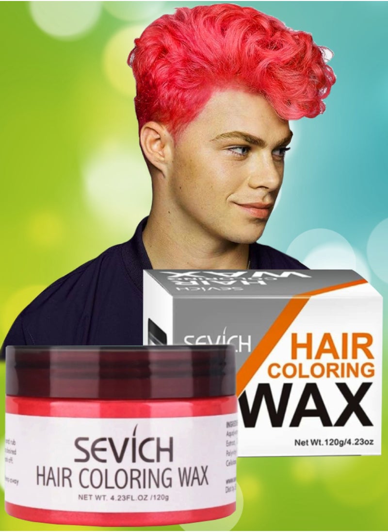 120g Hair Coloring Wax Hair Style Dye Hair Color Material for Temporary Hair Color Hair Dye Coloring Wax Washable Natural Instant Hair Color Cream Temporary Hair Dye Wax Pink