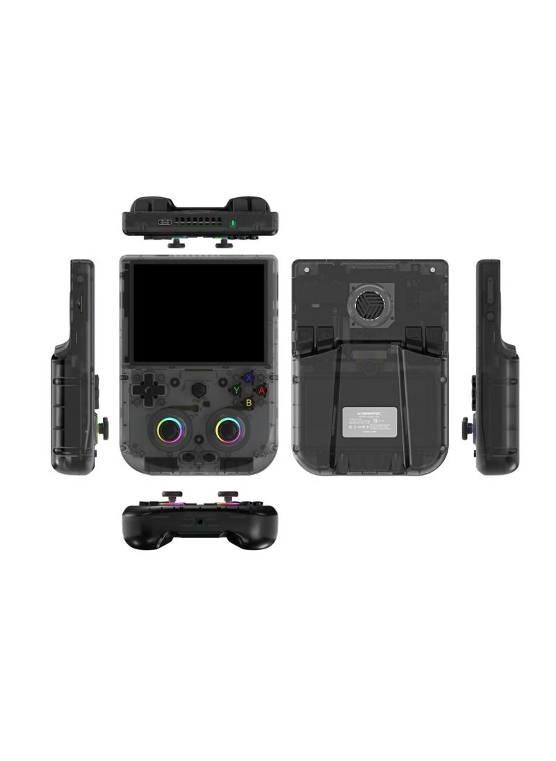 ANBERNIC RG406V Handheld Game Console Unisoc T820 Android 13 4-inch IPS multi-touch screen 5500mAh 5G WIFI Bluetooth Retro Video Players (Black Transparent 128G)