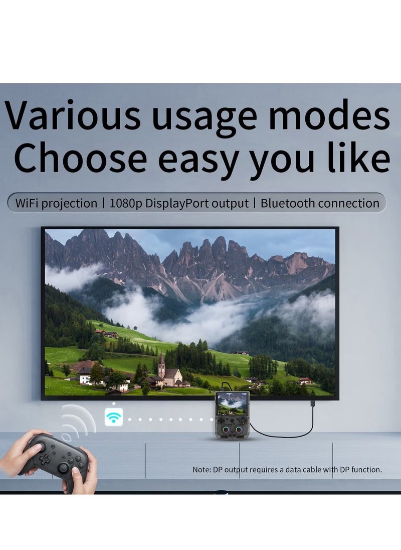 ANBERNIC RG406V Handheld Game Console Unisoc T820 Android 13 4-inch IPS multi-touch screen 5500mAh 5G WIFI Bluetooth Retro Video Players (Black Transparent 128G)