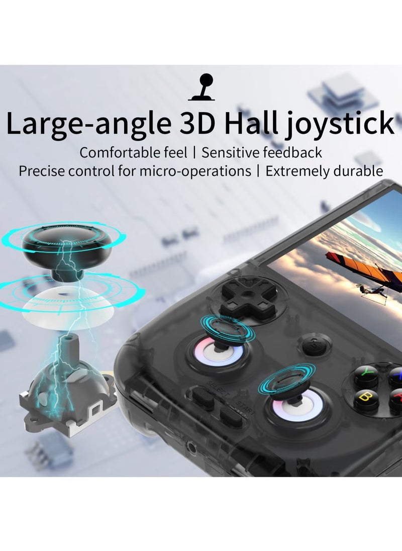 ANBERNIC RG406V Handheld Game Console Unisoc T820 Android 13 4-inch IPS multi-touch screen 5500mAh 5G WIFI Bluetooth Retro Video Players (Black Transparent 256G)