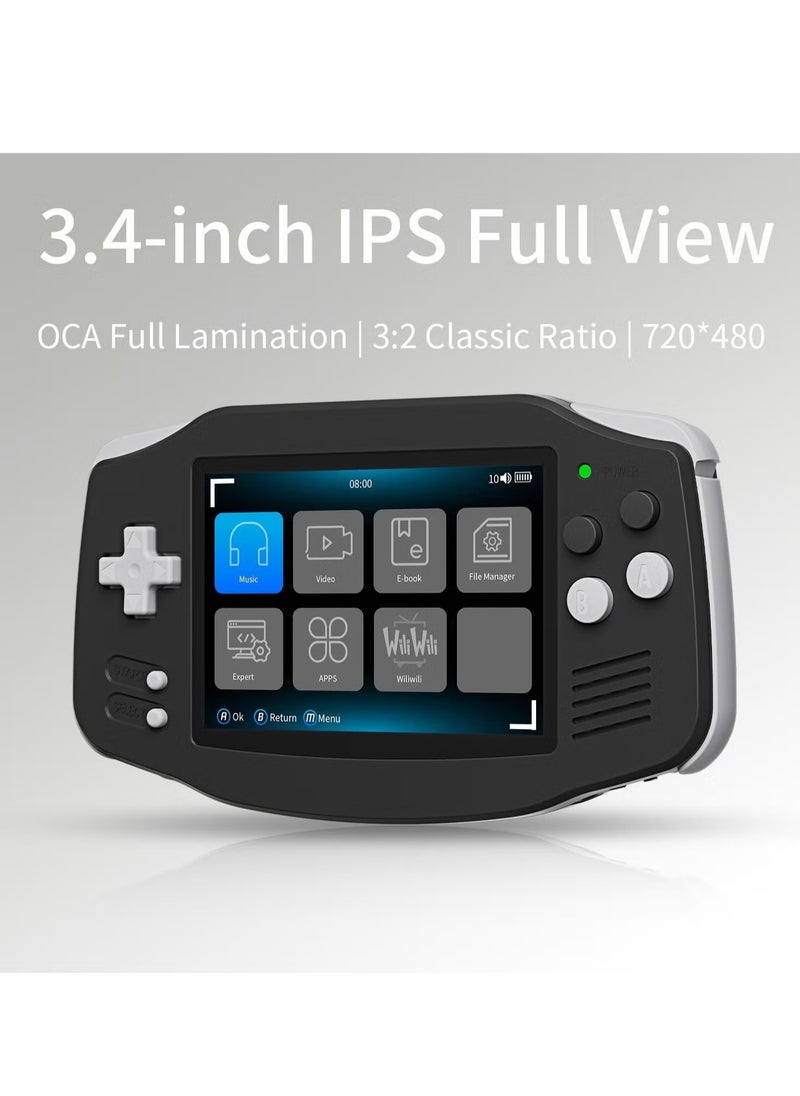 ANBERNIC RG 34XX Handheld Game Console H700 quad-core ARM Android 13 3.4-inch IPS full-view angle 3500mAh 5G WIFI Bluetooth Retro Video Players (Black 32+64G
