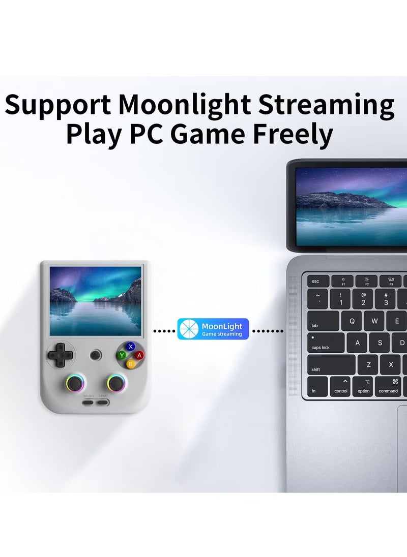 ANBERNIC RG406V Handheld Game Console Unisoc T820 Android 13 4-inch IPS multi-touch screen 5500mAh 5G WIFI Bluetooth Retro Video Players (Grey 128G)