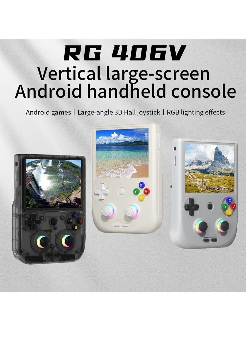 ANBERNIC RG406V Handheld Game Console Unisoc T820 Android 13 4-inch IPS multi-touch screen 5500mAh 5G WIFI Bluetooth Retro Video Players (Grey 128G)