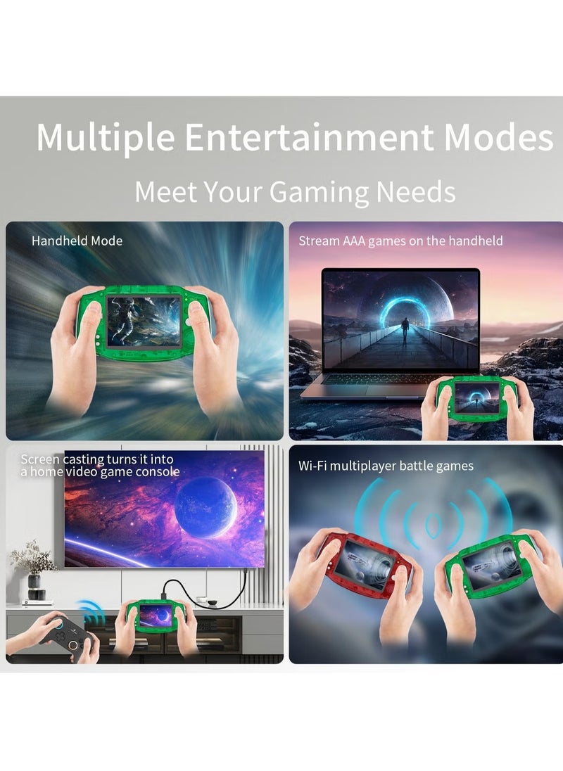 ANBERNIC RG 34XX Handheld Game Console H700 quad-core ARM Android 13 3.4-inch IPS full-view angle 3500mAh 5G WIFI Bluetooth Retro Video Players (Green 32+64G