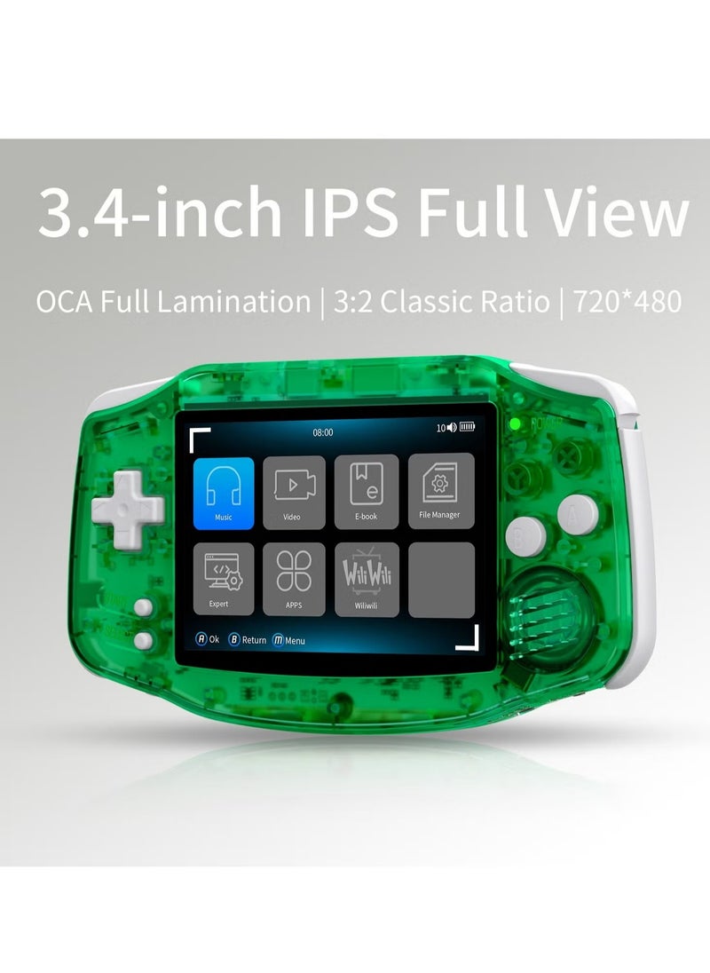 ANBERNIC RG 34XX Handheld Game Console H700 quad-core ARM Android 13 3.4-inch IPS full-view angle 3500mAh 5G WIFI Bluetooth Retro Video Players (Green 32+64G