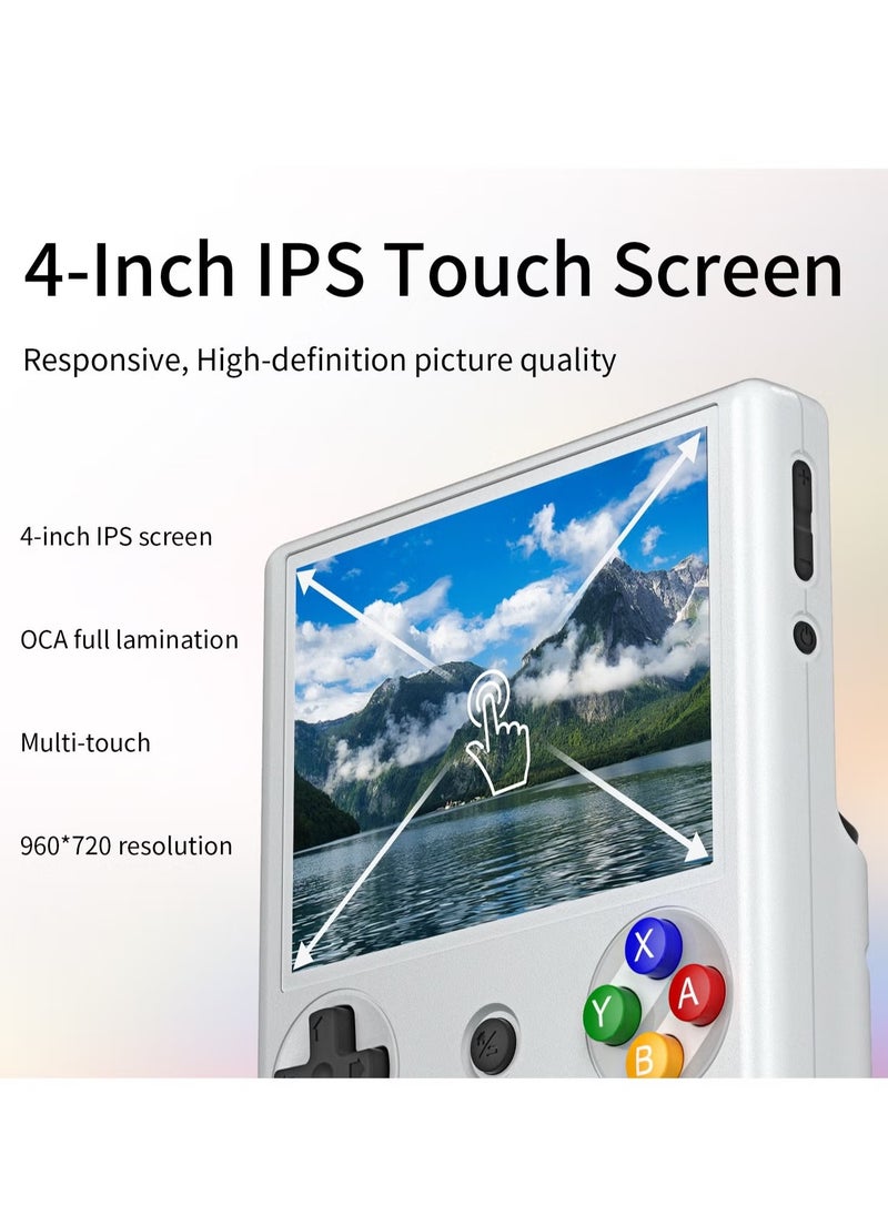 ANBERNIC RG406V Handheld Game Console Unisoc T820 Android 13 4-inch IPS multi-touch screen 5500mAh 5G WIFI Bluetooth Retro Video Players (Grey 256G)