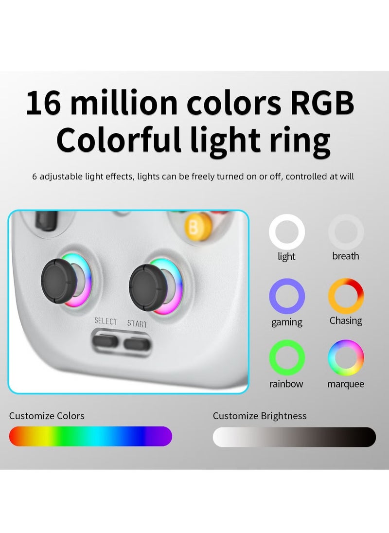 ANBERNIC RG406V Handheld Game Console Unisoc T820 Android 13 4-inch IPS multi-touch screen 5500mAh 5G WIFI Bluetooth Retro Video Players (White 128G)