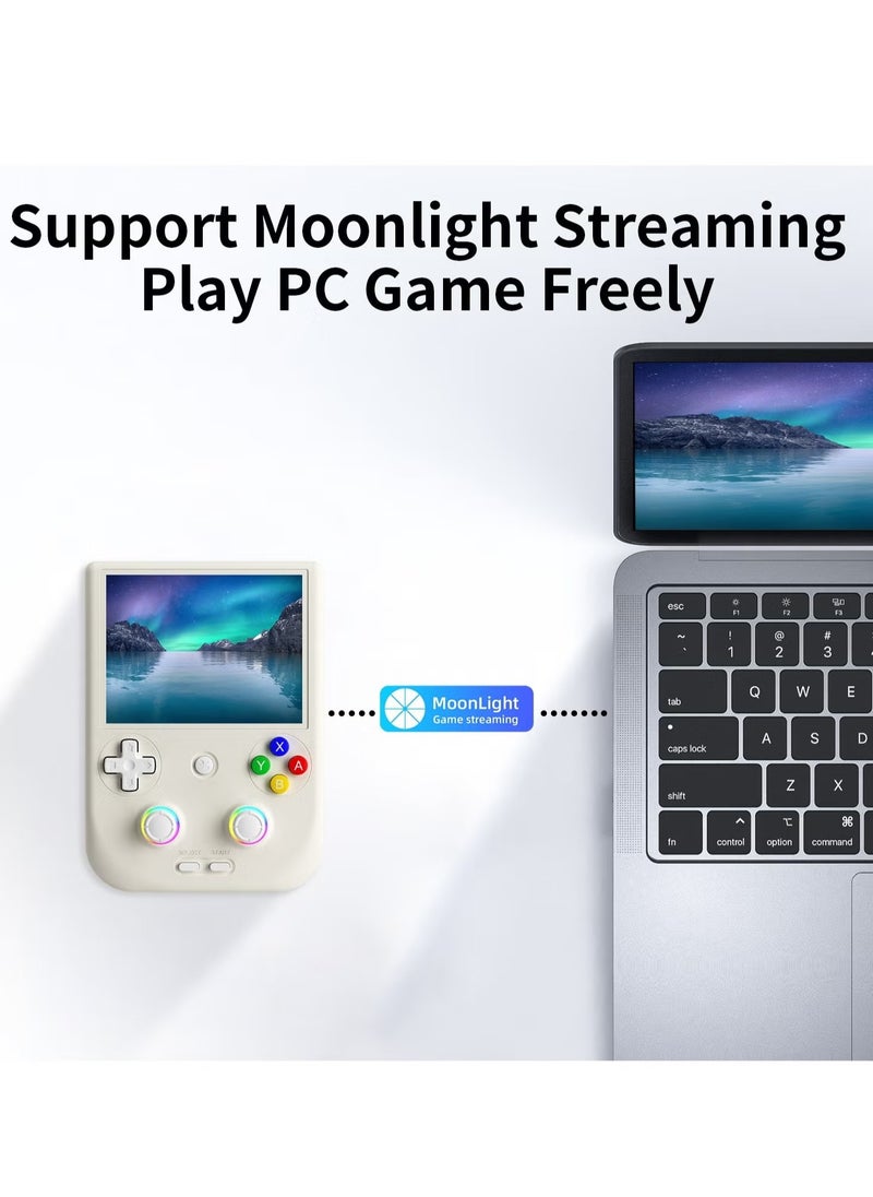 ANBERNIC RG406V Handheld Game Console Unisoc T820 Android 13 4-inch IPS multi-touch screen 5500mAh 5G WIFI Bluetooth Retro Video Players (White 128G)