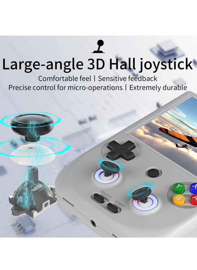 ANBERNIC RG406V Handheld Game Console Unisoc T820 Android 13 4-inch IPS multi-touch screen 5500mAh 5G WIFI Bluetooth Retro Video Players (White 128G)