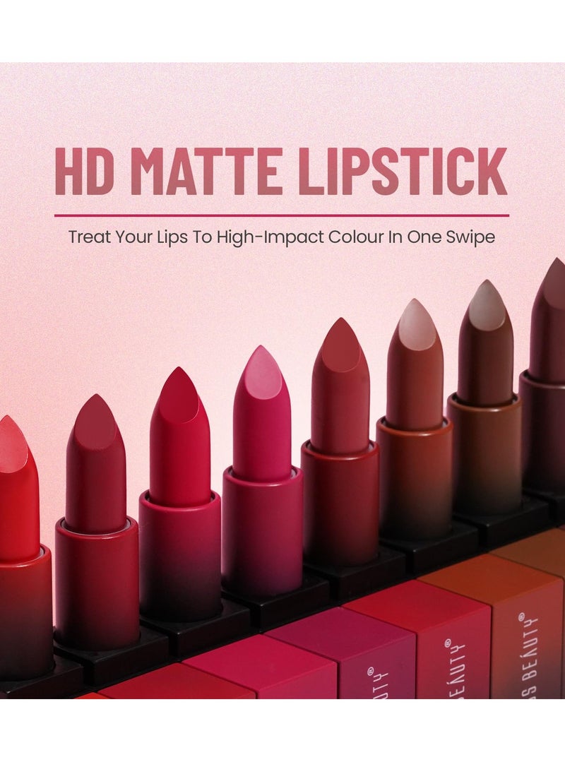 Swiss Beauty Hd Matte Pigmented Smudge Proof Lipstick Chocolave 3.5G