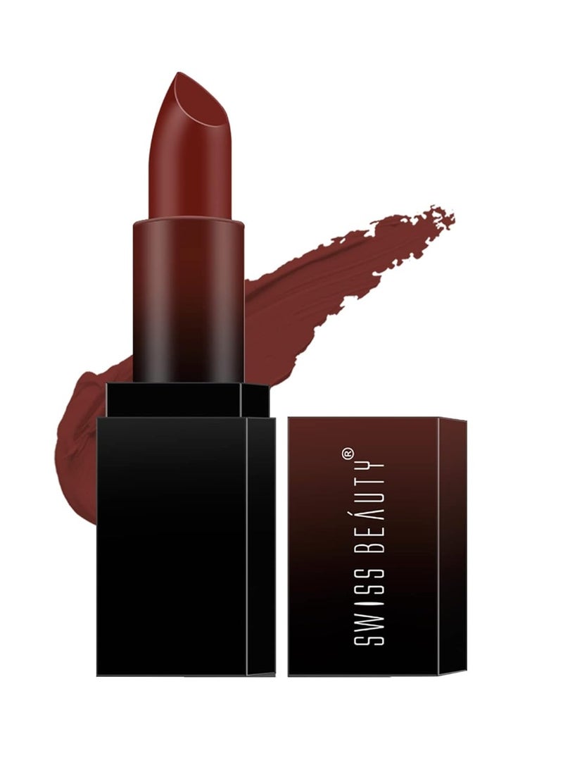 Swiss Beauty Hd Matte Pigmented Smudge Proof Lipstick Chocolave 3.5G