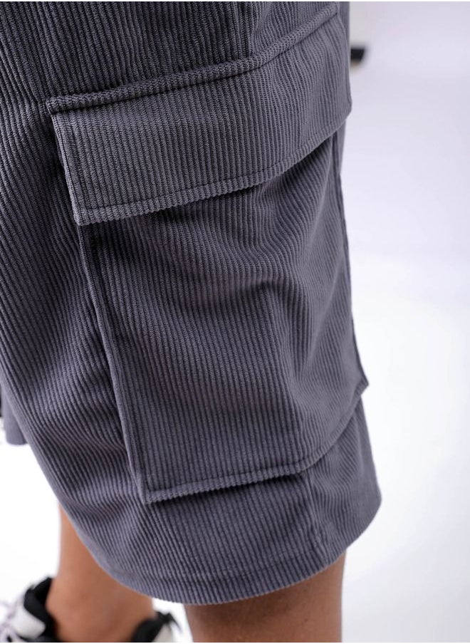 Men Plus Size Loose Fit Self Design Cargo Shorts