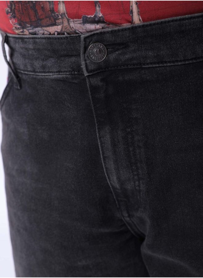 Men Plus Size Vintage Straight Fit Solid Mid-Rise Stretchable Jeans