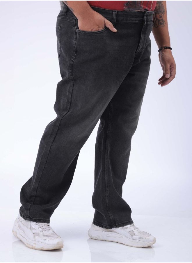 Men Plus Size Vintage Straight Fit Solid Mid-Rise Stretchable Jeans