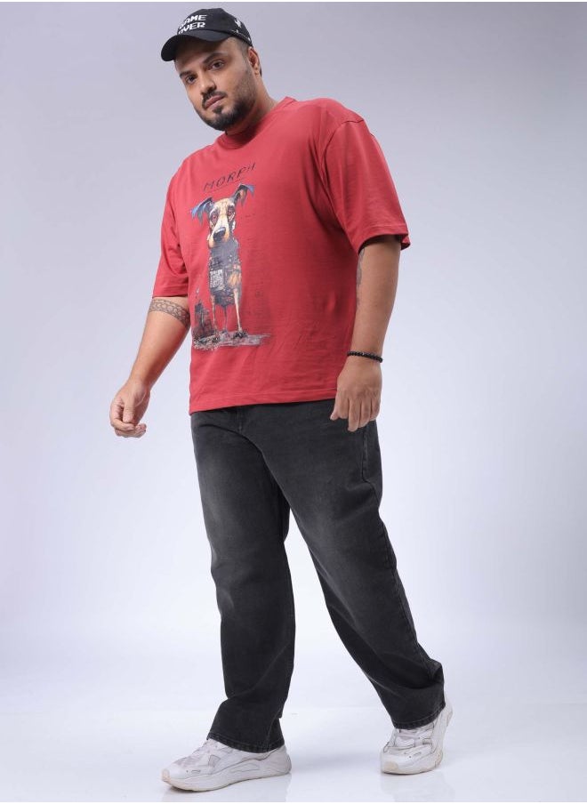 Men Plus Size Vintage Straight Fit Solid Mid-Rise Stretchable Jeans