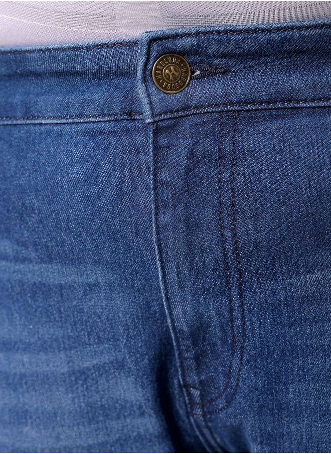 Men Plus Size Vintage Straight Fit Solid Mid-Rise Stretchable Jeans
