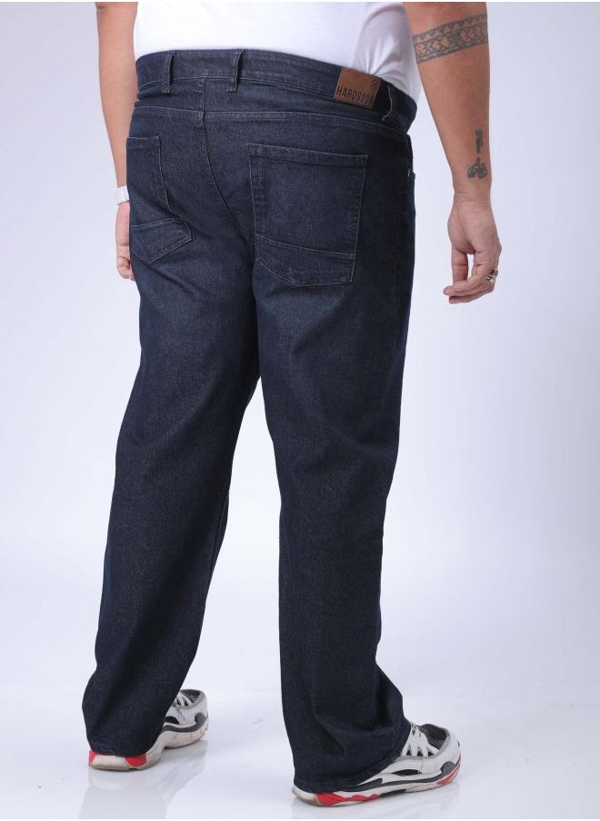 Men Plus Size Vintage Straight Fit Solid Mid-Rise Stretchable Jeans