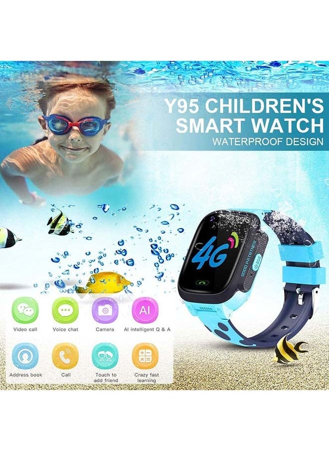 4G GPS Waterproof Kids Smart Watch Blue
