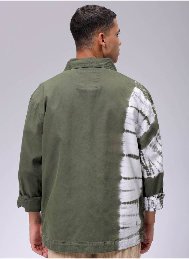 Men Relaxed Tie & Dye Trucker Jacket