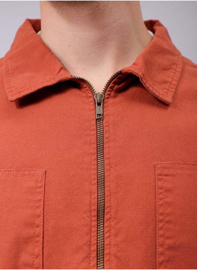 Men Relaxed Solid Carpenter Trucker Jacket
