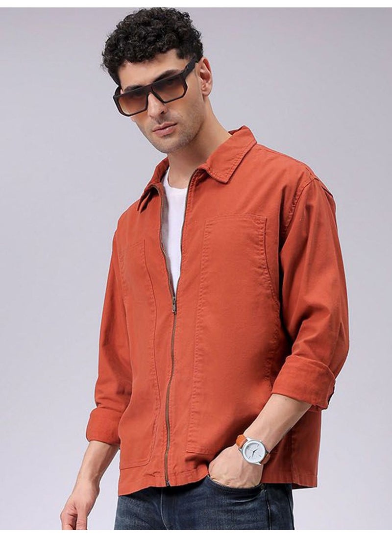 Men Rust Street Relaxed Utility Carpenter Jacket